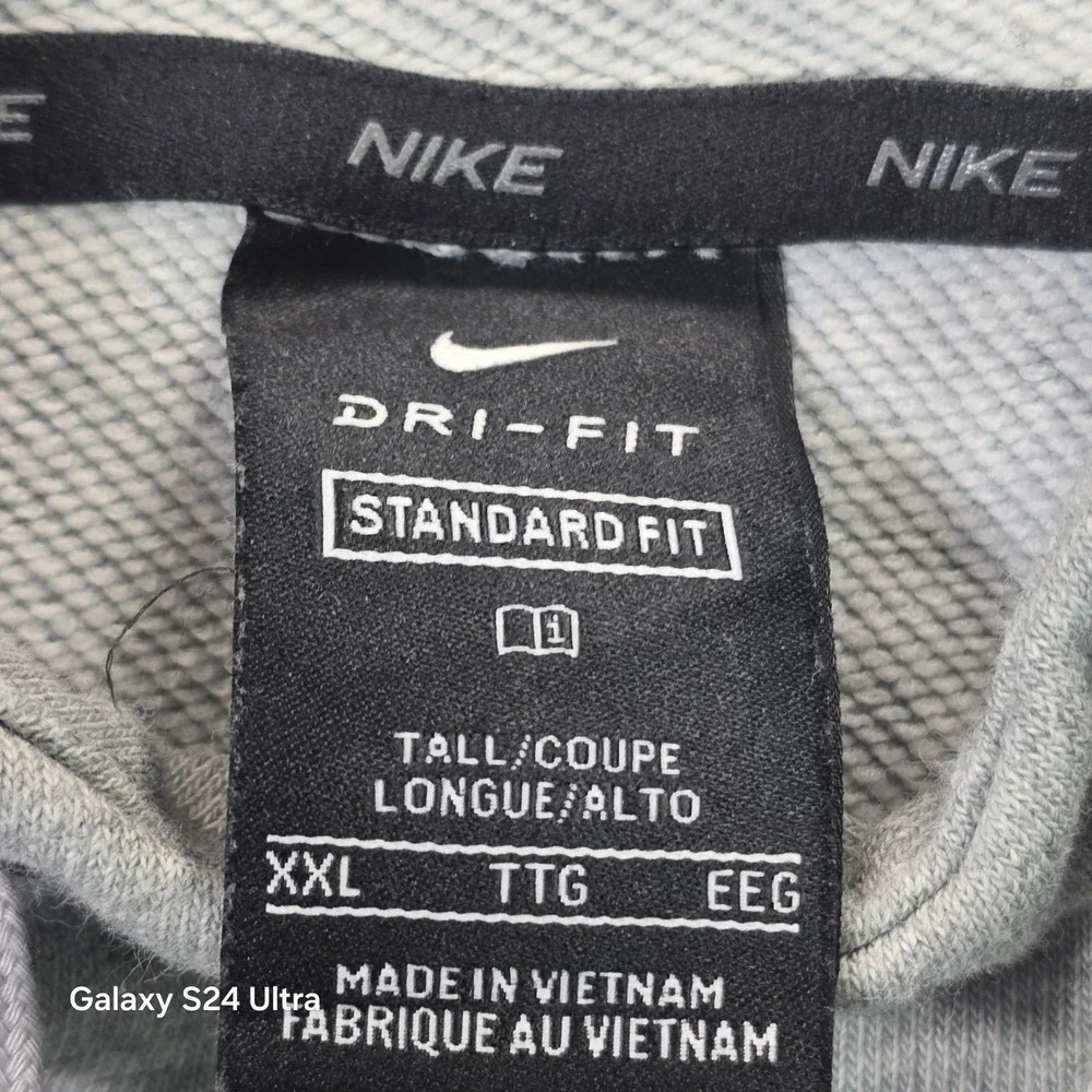 Nike Dri-FIT Hoodie Mens 2XL Tall Gray Standard Fit Pullover CZ6374-063